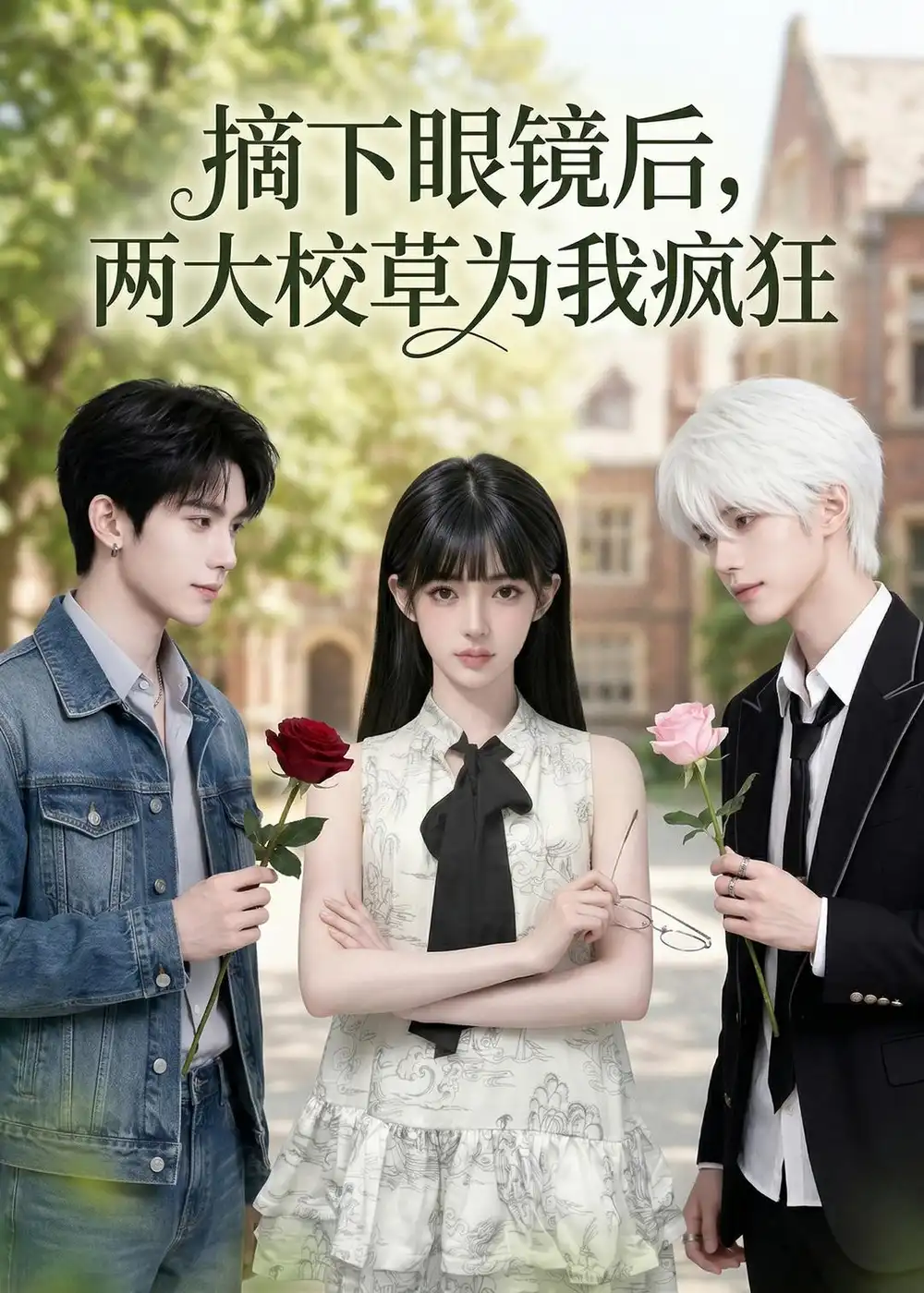 《摘下眼镜后两大校草为我疯狂(100集)AI短剧》短剧全集免费在线看
