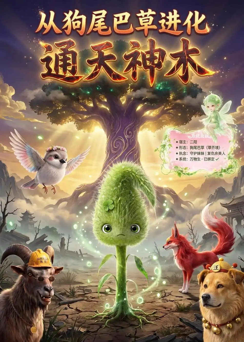 《从狗尾巴草进化通天神木（101集）AI短剧 (2026)》短剧全集免费在线看