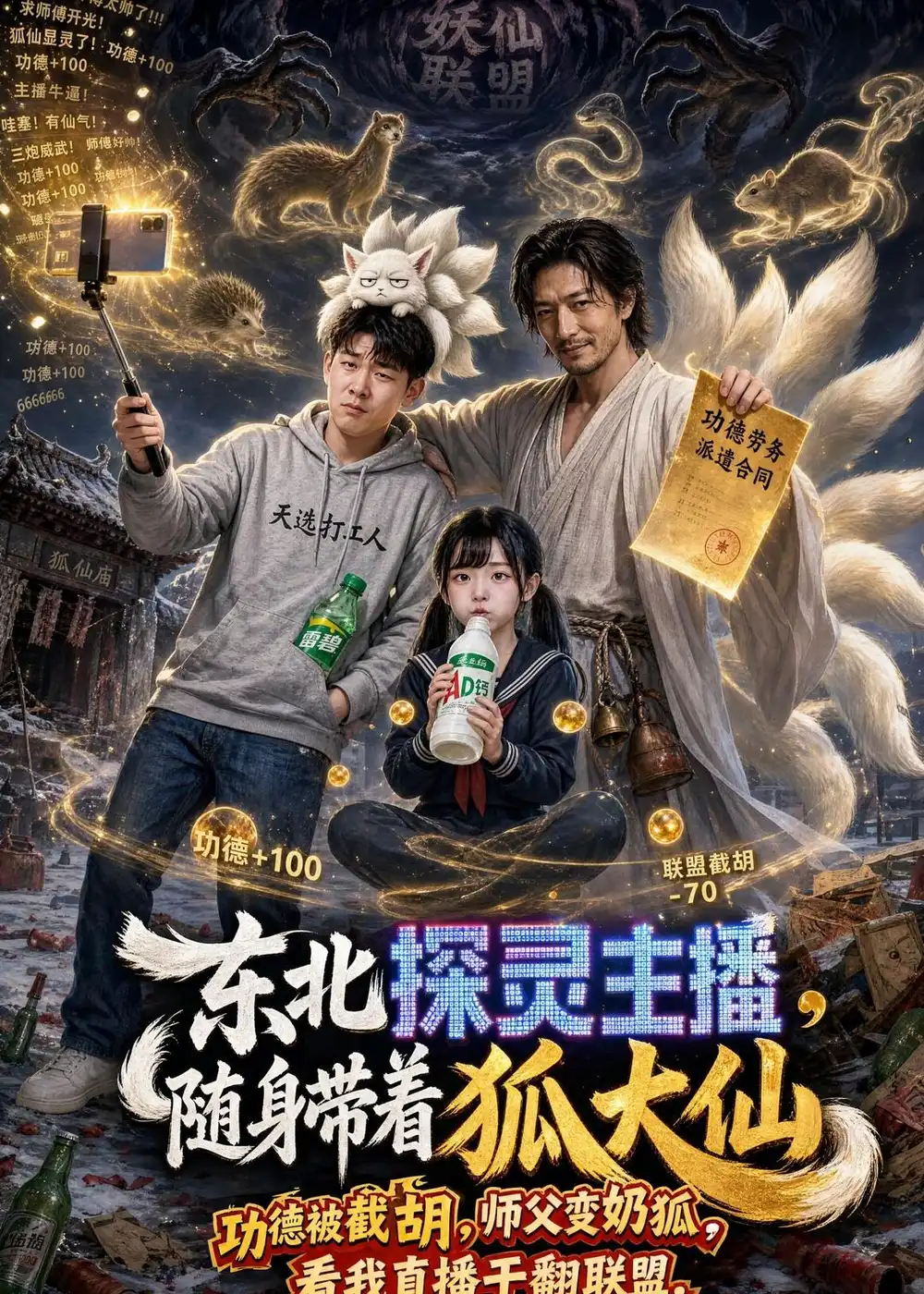 《东北探灵主播，随身带着狐大仙&东北探灵主播随身带着狐大仙（70集）AI短剧 (2026)》短剧全集免费在线看