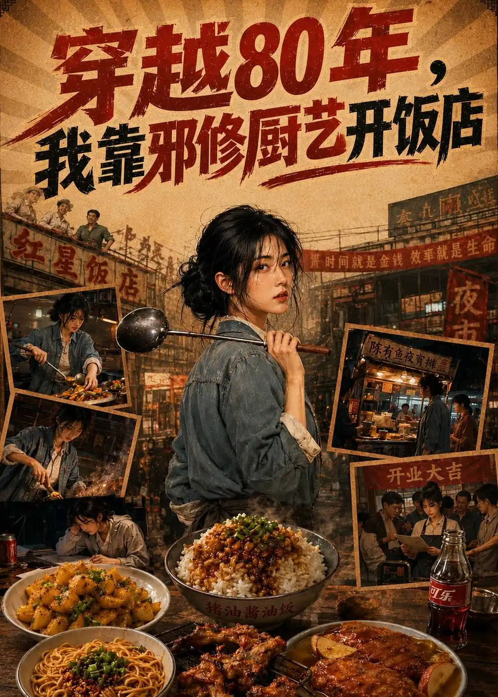 《穿越80年我靠邪修厨艺开饭店（46集）AI短剧》短剧全集免费在线看