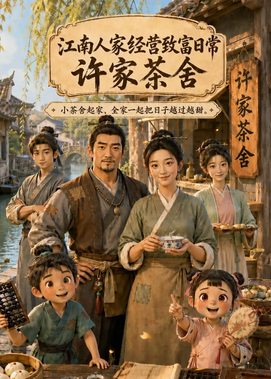 《江南人家经营致富日常:许家茶舍&江南人家经营致富日常许家茶舍(74集)AI短剧 (2026)》短剧全集免费在线看