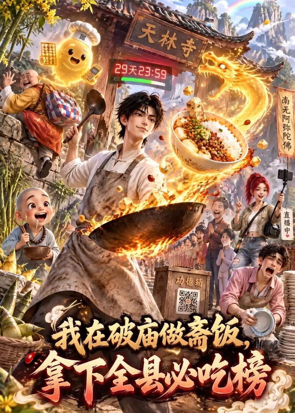 《我在破庙做斋饭，拿下全县必吃榜&我在破庙做斋饭拿下全县必吃榜（80集）AI短剧》短剧全集免费在线看