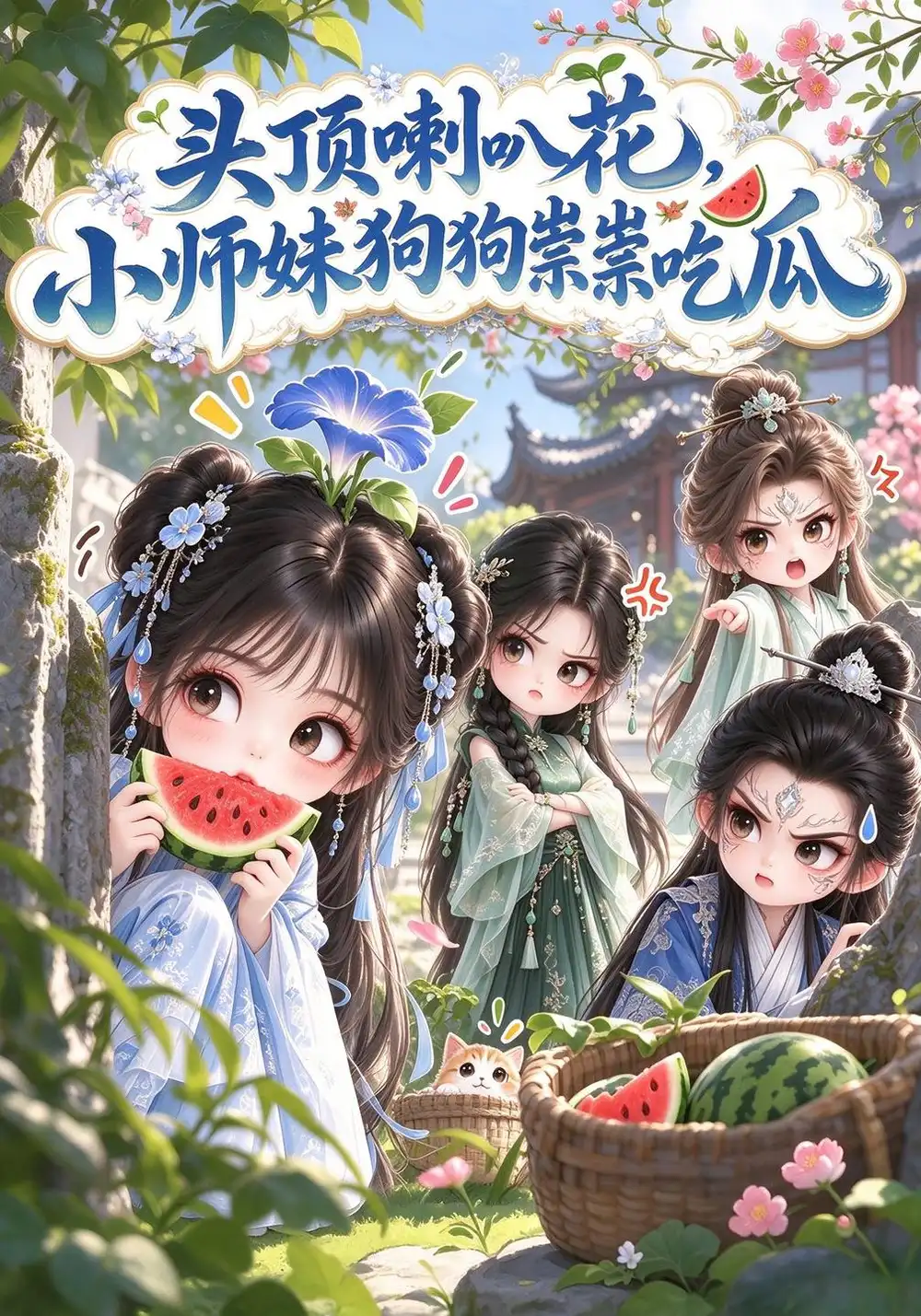 《头顶喇叭花，小师妹狗狗祟祟吃瓜&头顶喇叭花小师妹狗狗祟祟吃瓜（110集）AI短剧》短剧全集免费在线看