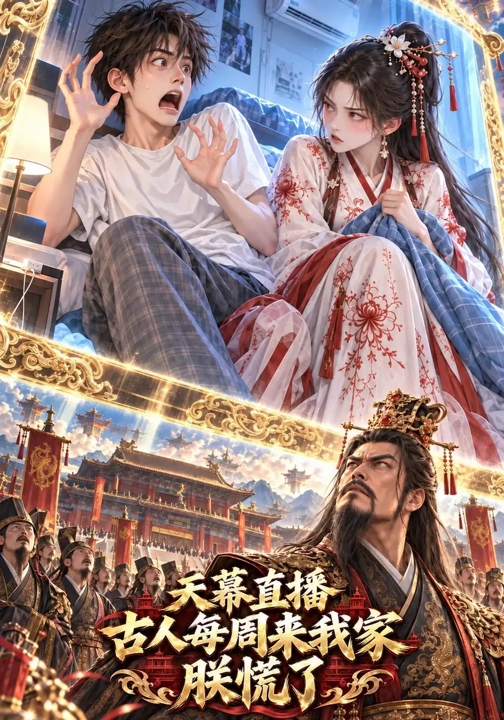 《天幕直播：古人每周来我家朕慌了&天幕直播古人每周来我家朕慌了（412集）AI短剧》短剧全集免费在线看