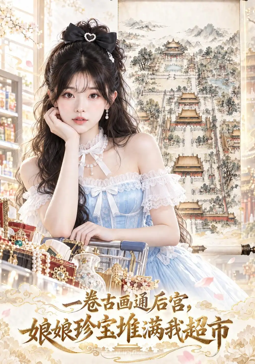 《一卷古画通后宫，娘娘珍宝堆满我超市&一卷古画通后宫娘娘珍宝堆满我超市（70集）AI短剧》短剧全集免费在线看